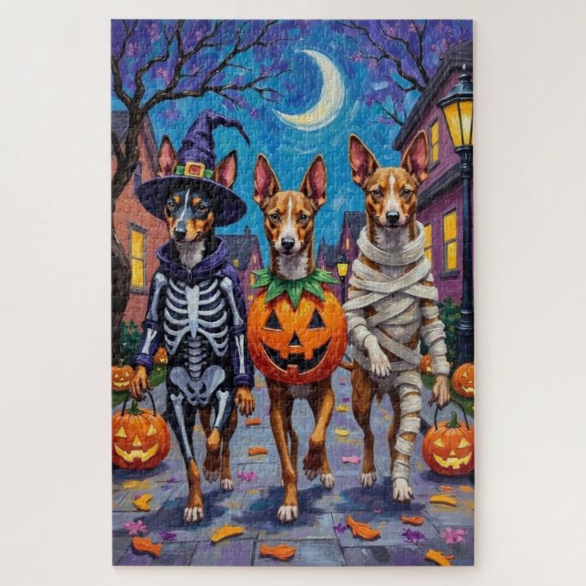 Basenji-Hunde-Trick-oder-Treating Halloween-Kostüm Puzzle (Vertikal)
