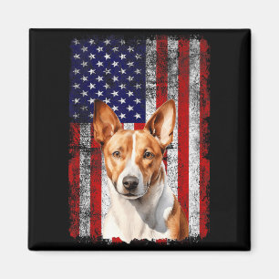 Basenji-Hundefreund US-Flagge 4. Juli Patriotisch Magnet