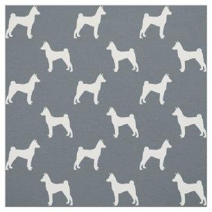 Basenji-Hunderassen-Silhouetten gemustert Stoff