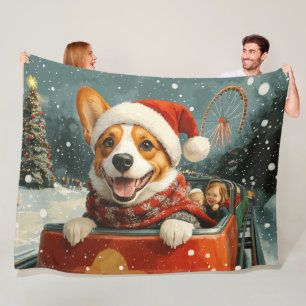 Basenji-Hunderollercoaster Weihnachten Fleecedecke