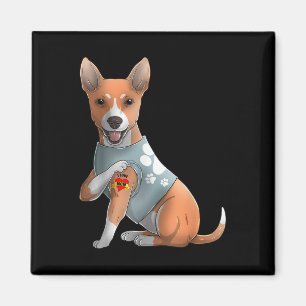 Basenji I Liebe Mama Tattoo Hundeshirt Mothers Magnet