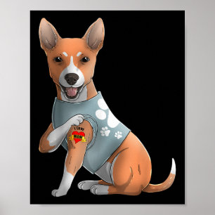 Basenji I Liebe Mama Tattoo Hundeshirt Mothers Poster