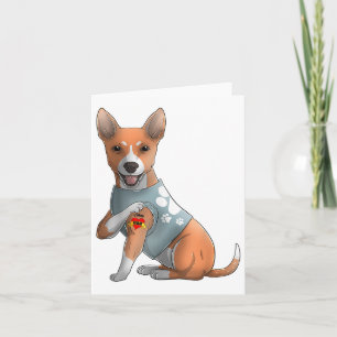 Basenji Ich liebe Mama Tattoo-Hundeshirt Lustiges  Karte