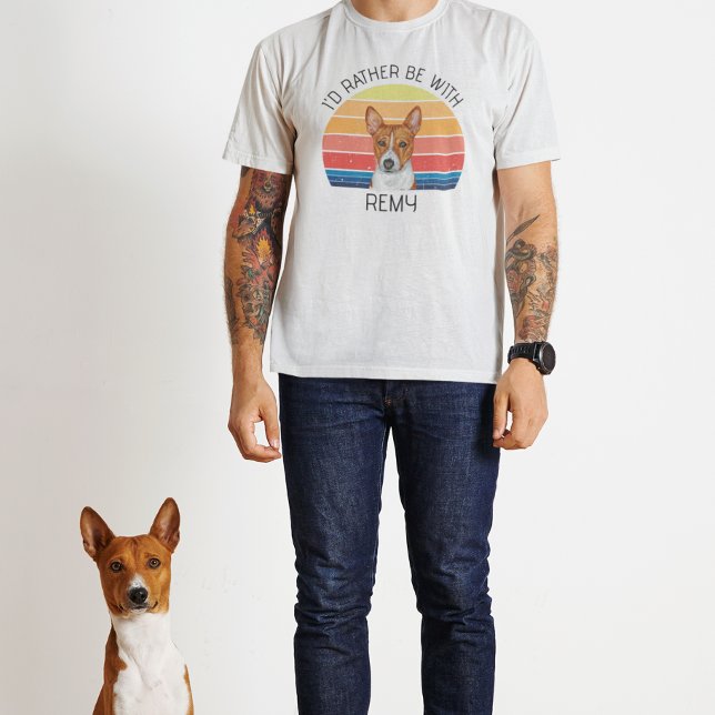 Basenji ich wäre eher mit Personalisiertem Namen T-Shirt (Von Creator hochgeladen)