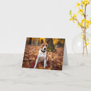 Basenji im Herbst Leaves Fall Inspiriert Karte