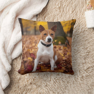 Basenji im Herbst Leaves Fall Inspiriert Kissen