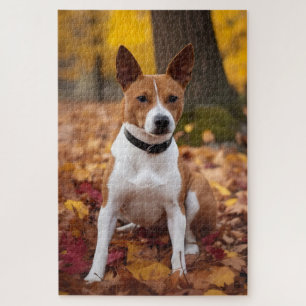 Basenji im Herbst Leaves Fall Inspiriert Puzzle