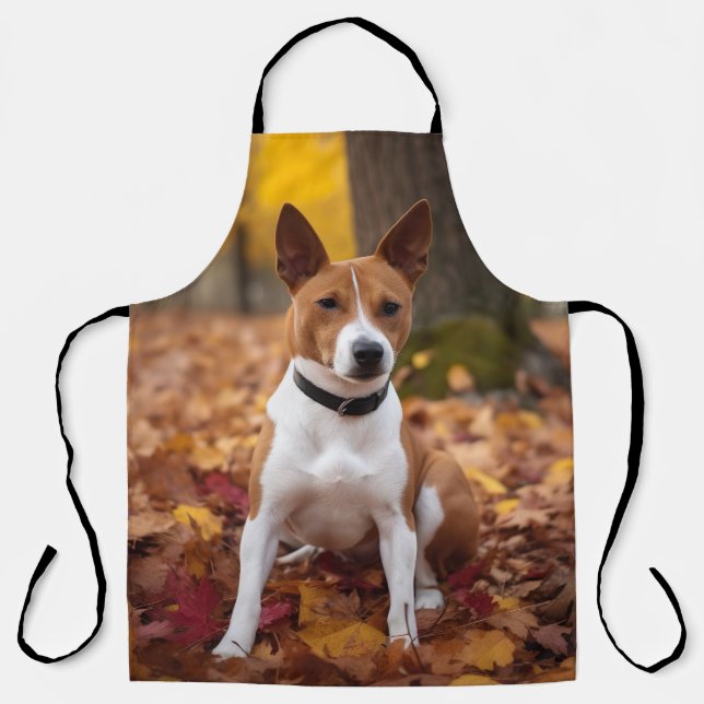 Basenji im Herbst Leaves Fall Inspiriert Schürze (Vorderseite)