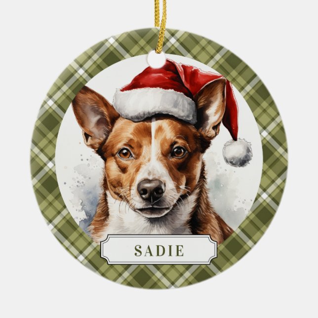 Basenji Keramik Circle Ornament (Vorne)