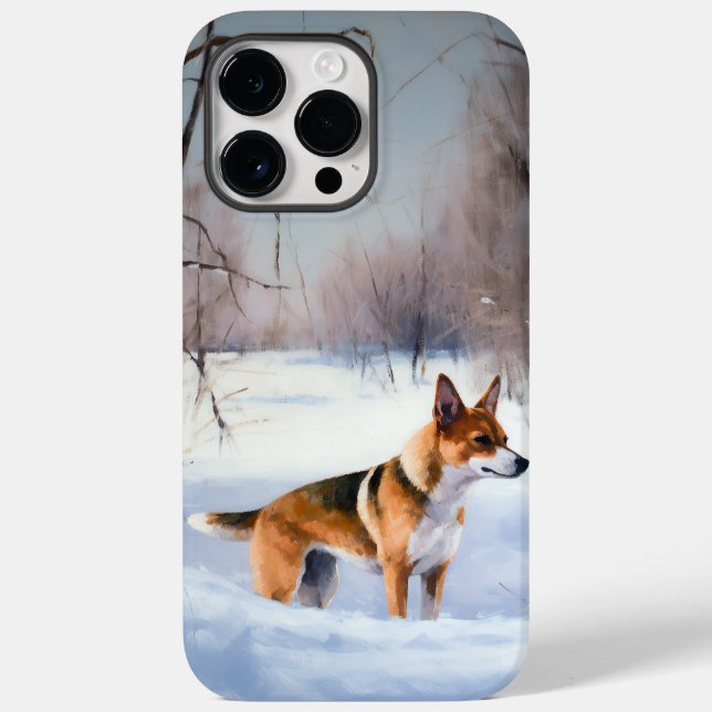 Basenji lassen es Schnee Weihnachten Case-Mate iPhone Hülle (Rückseite)