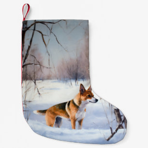 Basenji lassen es Schnee Weihnachten Kleiner Weihnachtsstrumpf