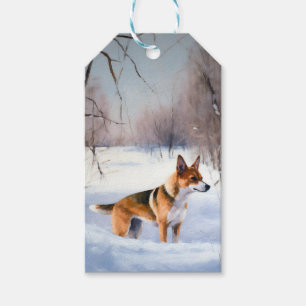 Basenji Lasst es schneien Weihnachten Geschenkanhänger