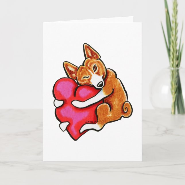 Basenji Liebe Feiertagskarte (Vorderseite)