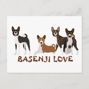 Basenji Liebe Hund Rasse Brindle Red Black Postkarte