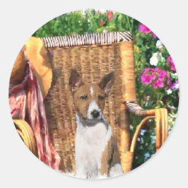 Basenji Lovers Kunstgeschenke Runder Aufkleber