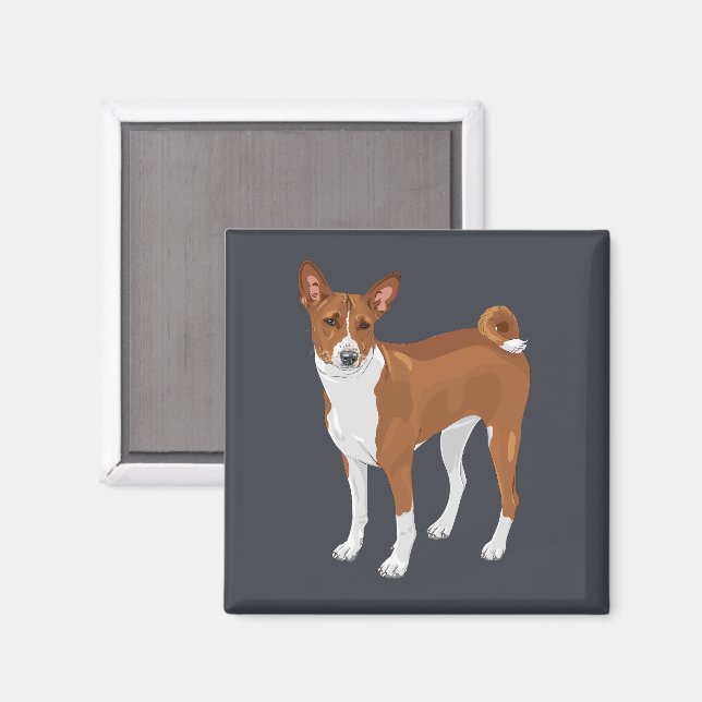 Basenji Magnet (Vorderseite/Rückseite)