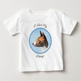 Basenji Malerei - Niedliche Originalkunst Baby T-shirt