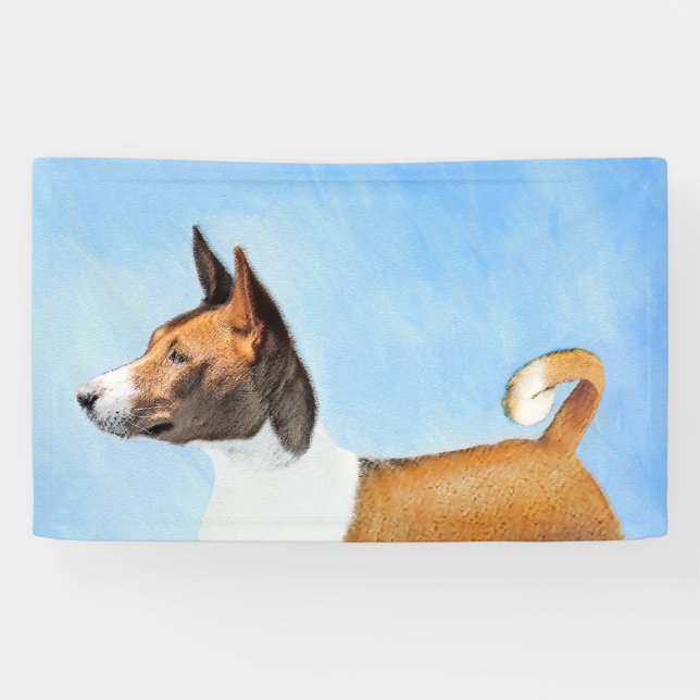 Basenji Malerei - Niedliche Originalkunst Banner (Horizontal)