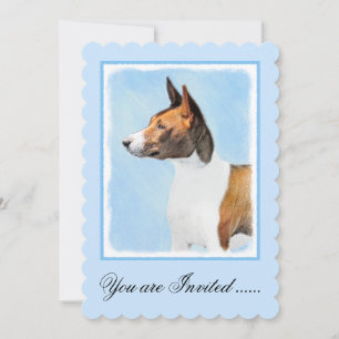 Basenji Malerei - Niedliche Originalkunst Einladung