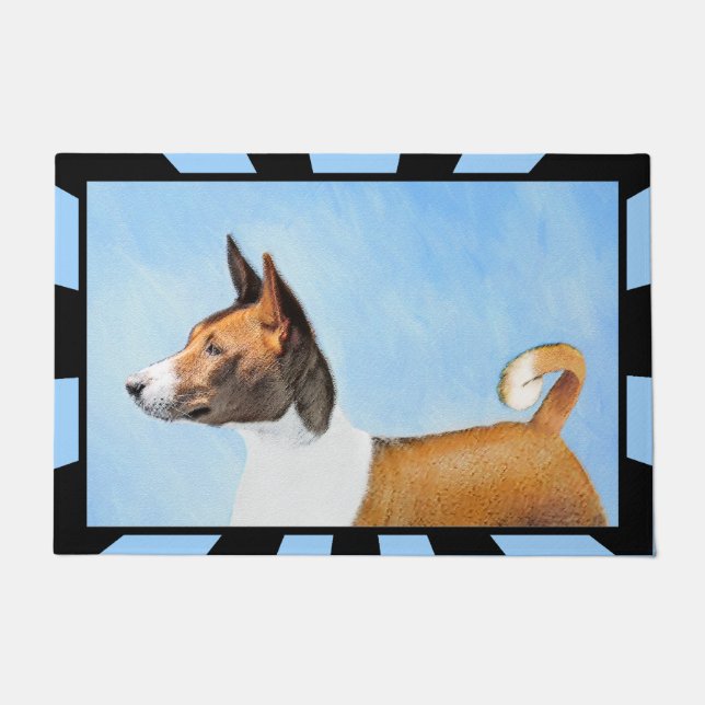 Basenji Malerei - Niedliche Originalkunst Fußmatte (Vorderseite)