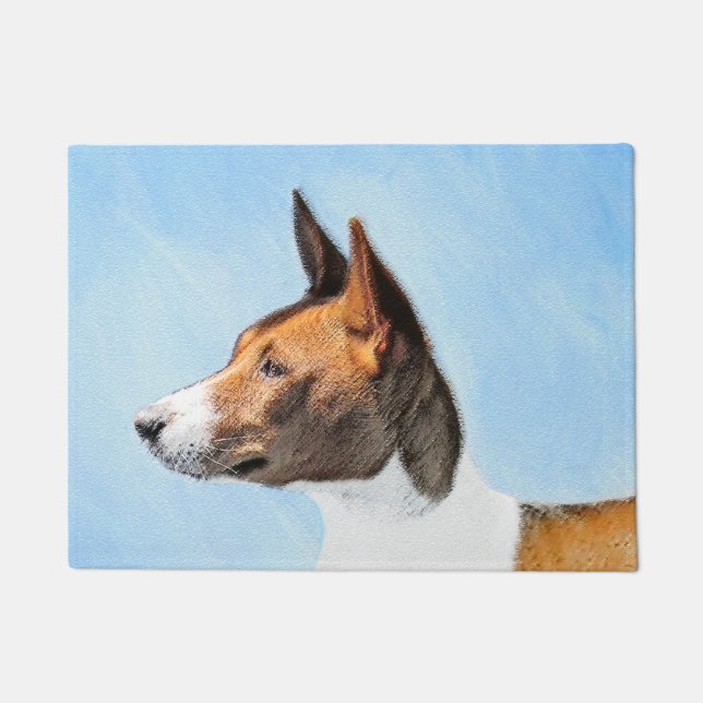 Basenji Malerei - Niedliche Originalkunst Fußmatte (Vorderseite)