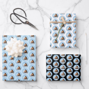 Basenji Malerei - Niedliche Originalkunst Geschenkpapier Set
