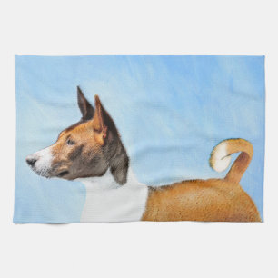 Basenji Malerei - Niedliche Originalkunst Geschirrtuch
