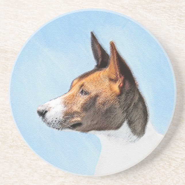 Basenji Malerei - Niedliche Originalkunst Getränkeuntersetzer (Vorne)
