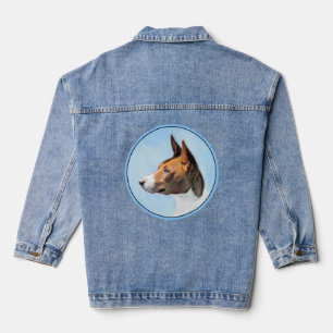Basenji Malerei - Niedliche Originalkunst Jeansjacke