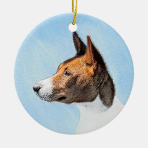 Basenji Malerei - Niedliche Originalkunst Keramikornament