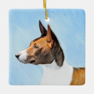 Basenji Malerei - Niedliche Originalkunst Keramikornament