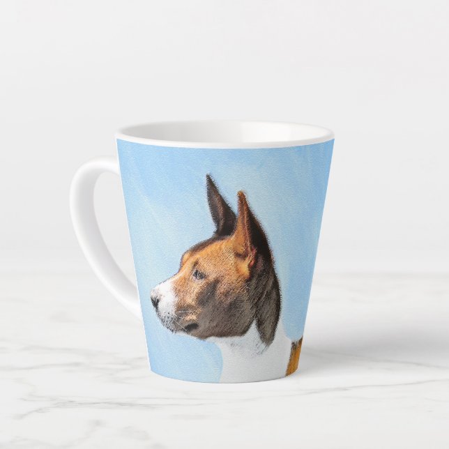 Basenji Malerei - Niedliche Originalkunst Milchtasse (Linke Ecke)