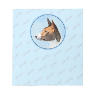 Basenji Malerei - Niedliche Originalkunst Notizblock