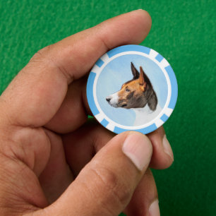 Basenji Malerei - Niedliche Originalkunst Pokerchips