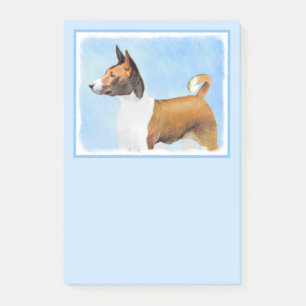 Basenji-Malerei - Niedliche Originalkunst Post-it Klebezettel