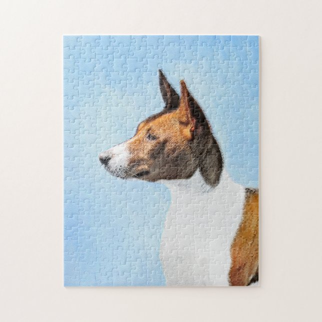 Basenji Malerei - Niedliche Originalkunst Puzzle (Vertikal)
