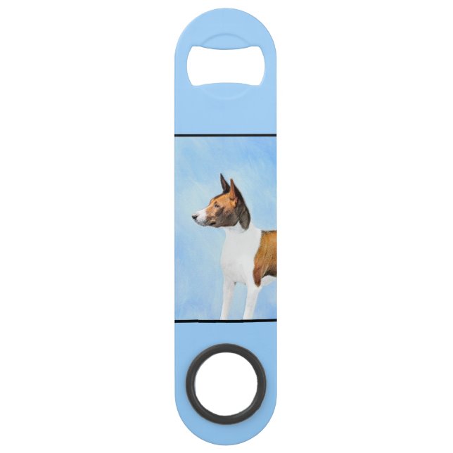 Basenji Malerei - Niedliche Originalkunst Speed Flaschenöffner (Rückseite)