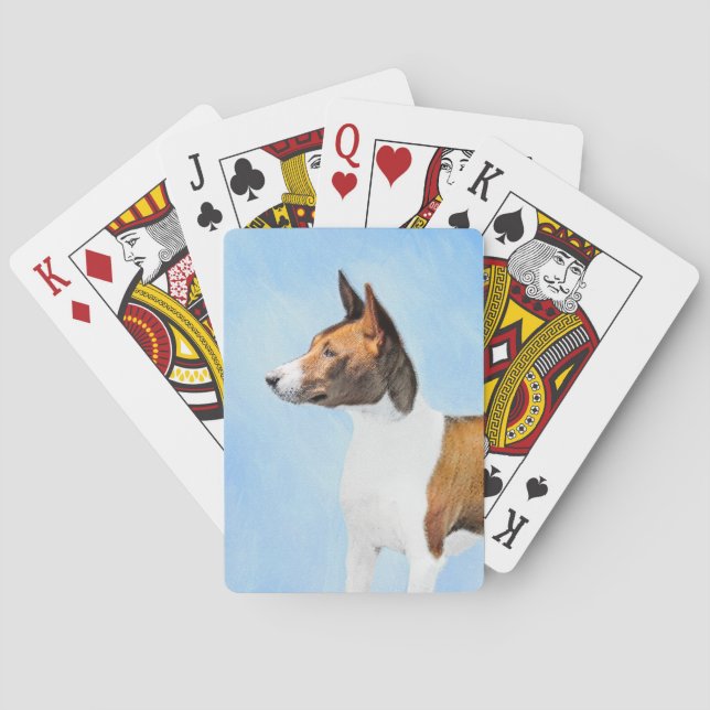 Basenji Malerei - Niedliche Originalkunst Spielkarten (Rückseite)