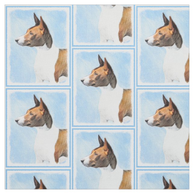 Basenji Malerei - Niedliche Originalkunst Stoff (Muster)