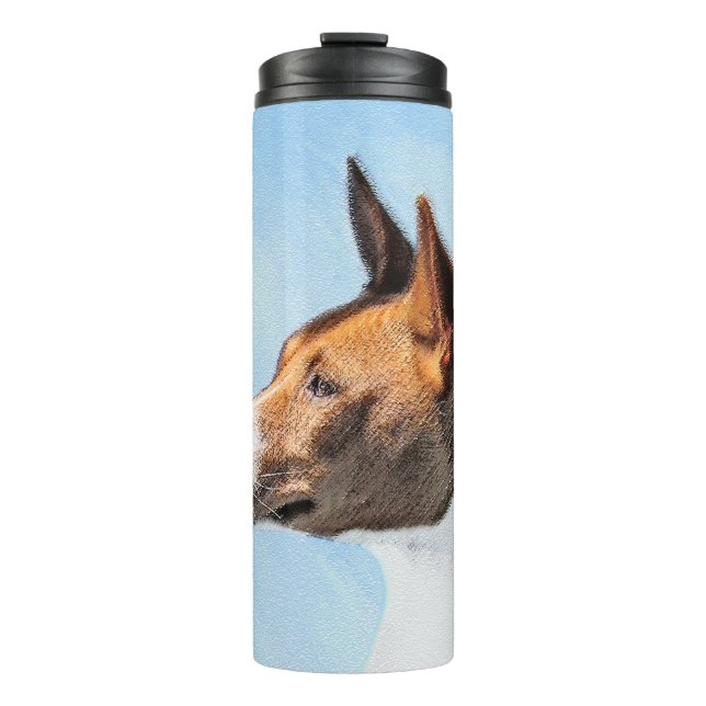 Basenji Malerei - Niedliche Originalkunst Thermosbecher (Vorderseite)