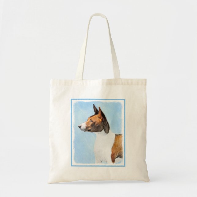 Basenji Malerei - Niedliche Originalkunst Tragetasche (Vorne)