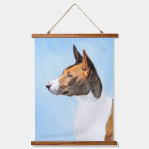 Basenji Malerei - Niedliche Originalkunst Wandteppich Mit Holzrahmen