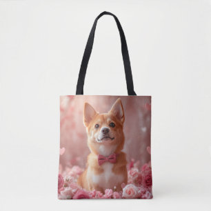 Basenji mit Rosen - Valentinstag