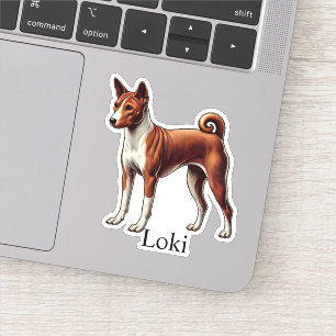 Basenji Personalisiert Name Niedlich Aufkleber