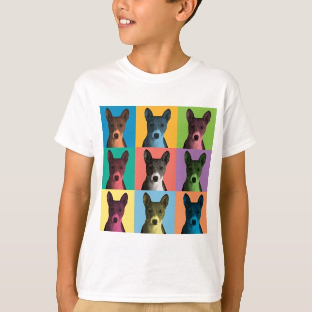 Basenji Pop-Kunst Jugend-T - Shirt (Vorderseite)