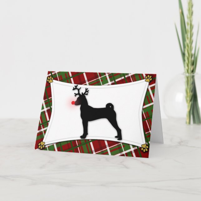 Basenji Ren-Weihnachtskarte Feiertagskarte (Vorderseite)