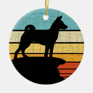 Basenji Retro Vintager Hund Welpenbesitzer Lover Keramik Ornament