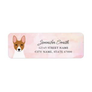 Basenji-Rücksendeadressen-Aufkleber
