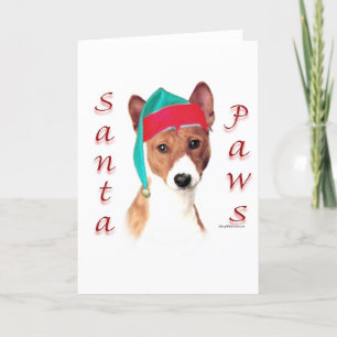 Basenji Santa Paws Feiertagskarte