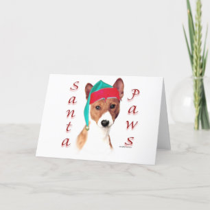 Basenji Santa Paws Feiertagskarte